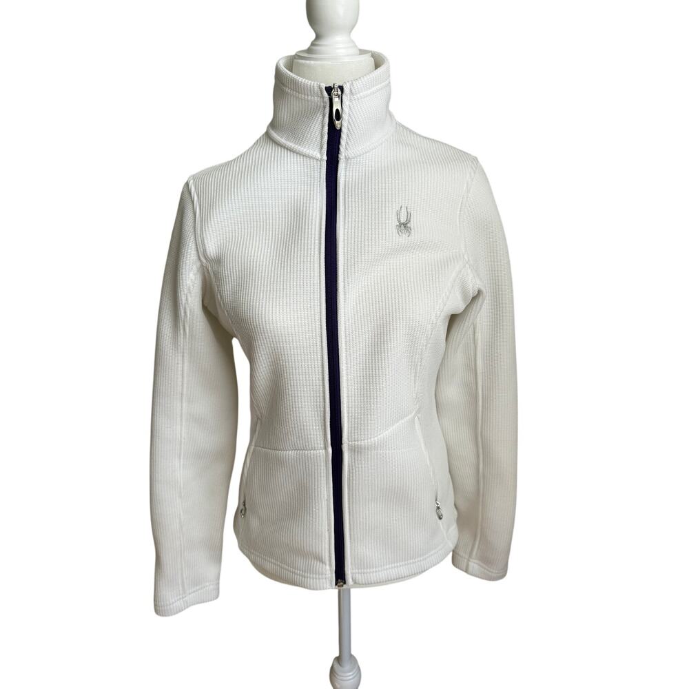 Spyder Women's Core Sweater Fleece Jacket White Sz Medium EUC